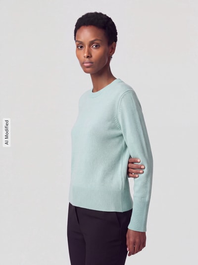 Tom Tailor Pullover aus Kaschmir mit Rippabschlüssen Mint 4