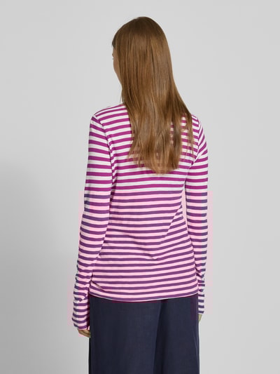 Marc O'Polo Bluzka z długim rękawem o kroju regular fit z mieszanki dżerseju i bawełny Fuksjowy 5