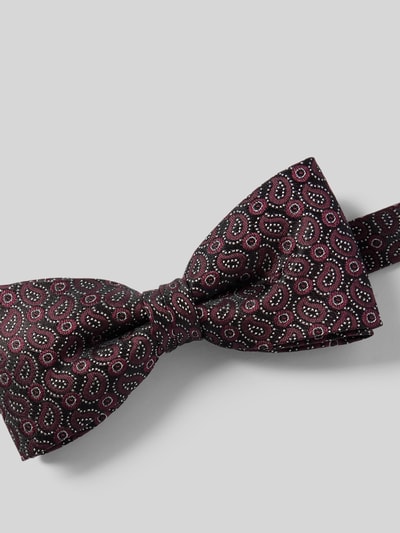 Monti Fliege in Jacquard-Optik mit Einstecktuch Bordeaux Melange 2