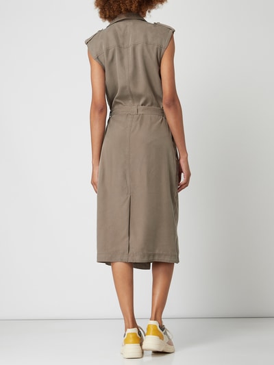 Superdry Kleid mit Knopfleiste und Taillenband oliv online kaufen