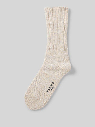 Falke Socken mit Strukturmuster Modell 'Brooklyn' Ecru 1