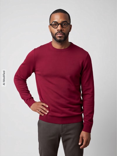 Tom Tailor Pullover aus reiner Baumwolle Rot 4