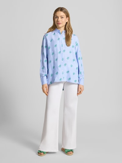 Tommy Hilfiger Oversized Hemdbluse aus Leinen-Viskose-Mix Hellblau 1