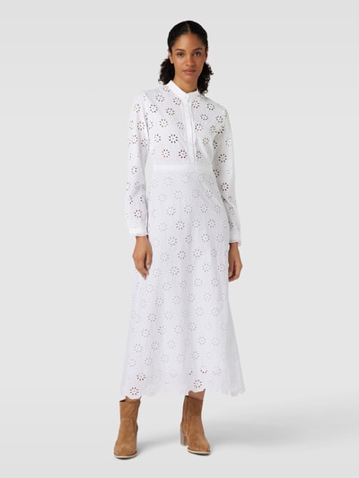 THE KOOPLES Sukienka midi z ażurowym wzorem Biały 4