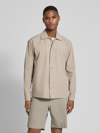 JAKE*S STUDIO MEN Regular Fit Hemdjacke mit Brusttasche Khaki 4