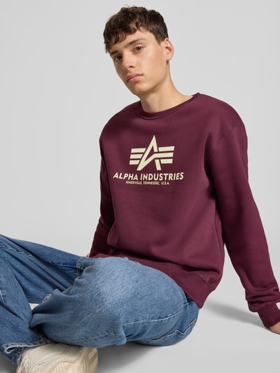 Alpha Industries Sweatshirt mit Label-Print Bordeaux 3