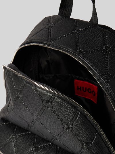 HUGO Rucksack mit Strukturmuster Modell 'Ethon Chain' Black 4