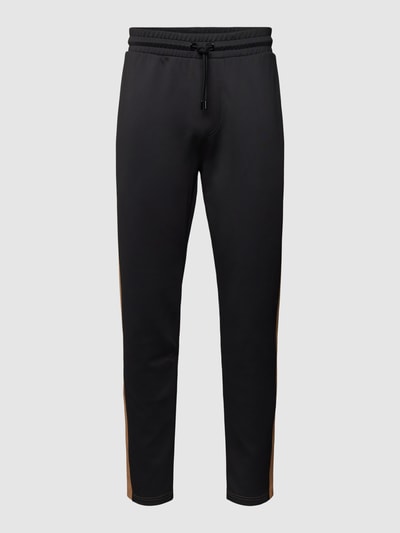 BOSS Sweatpants met galonstrepen, model 'Lamont' Zwart - 2