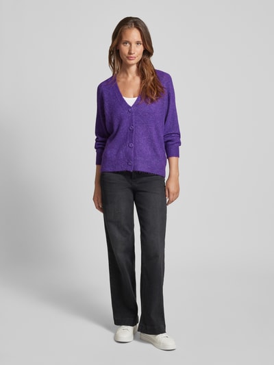 ICHI Gebreide cardigan met V-hals, model 'Kamara' Violet - 1