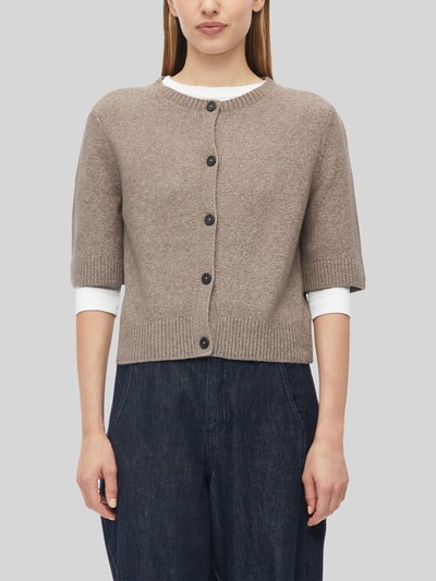 s.Oliver RED LABEL cardigan met halflange mouwen Taupe gemêleerd - 3