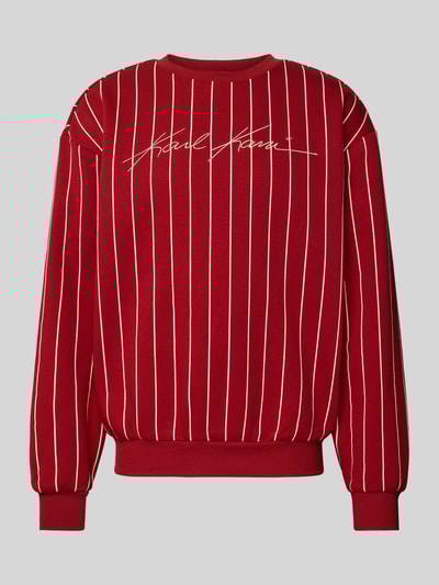 KARL KANI Regular Fit Sweatshirt mit Logo-Stitching Modell 'Pinstripe' Rot 2