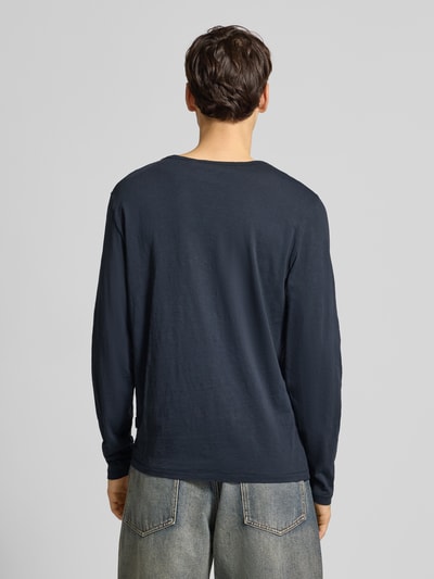 Blend Shirt met lange mouwen en korte knoopsluiting, model 'IVALDE' Donkerblauw - 5