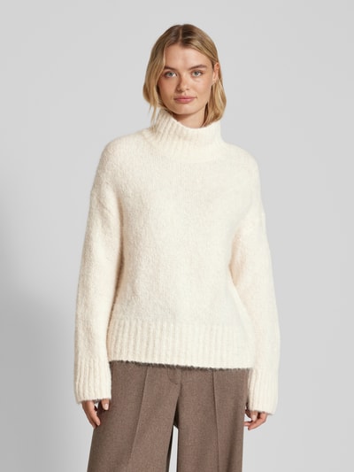 Selected Femme Gebreide pullover met opstaande kraag, model 'GABELLA' Offwhite - 4