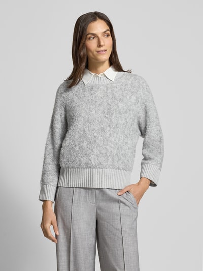 OPUS Gebreide pullover met ribboorden, model 'Pennan' Lichtgrijs gemêleerd - 4