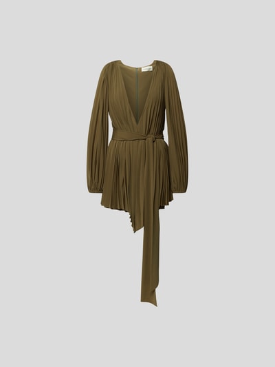 Alexandre Vauthier Minikleid mit Plisseefalten Khaki 2