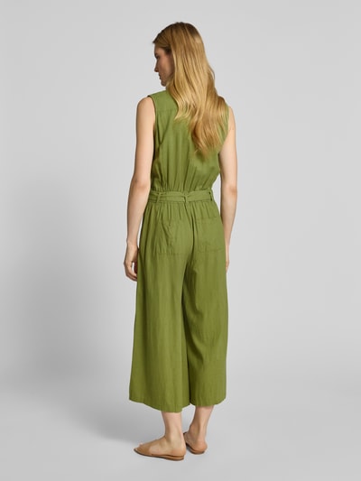 Soyaconcept Jumpsuit aus Leinen-Mix mit Troyer-Kragen Modell 'INA' Gruen 5