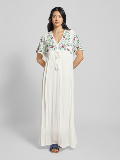 YAS Maxikleid mit floralem Muster Modell 'CHELLA' Offwhite 4