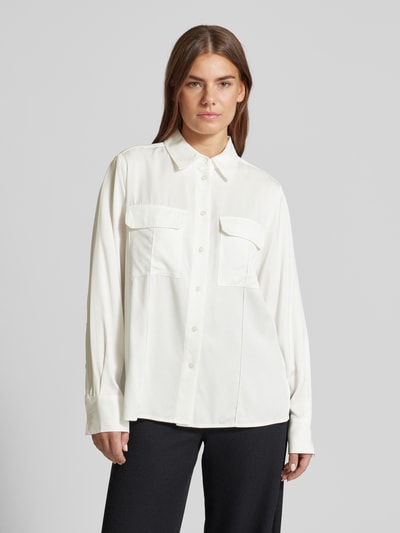 OPUS Overhemdblouse met knoopsluiting, model 'Flara' Offwhite - 4