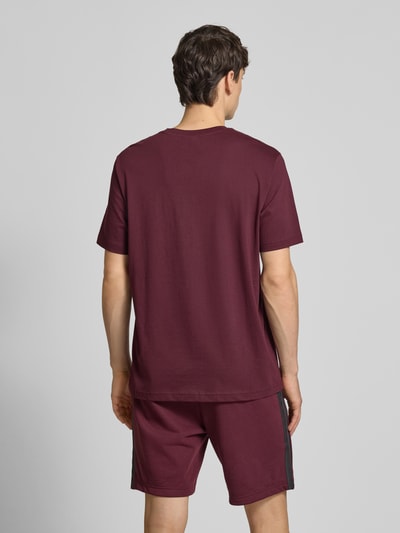 CHAMPION T-shirt met logostitchings en ronde hals Bordeaux - 5