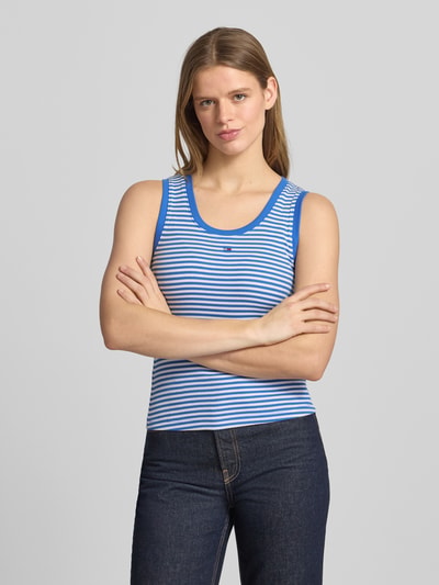 Tommy Jeans Top typu tank o kroju slim fit z mieszanki bawełny Niebieski 4
