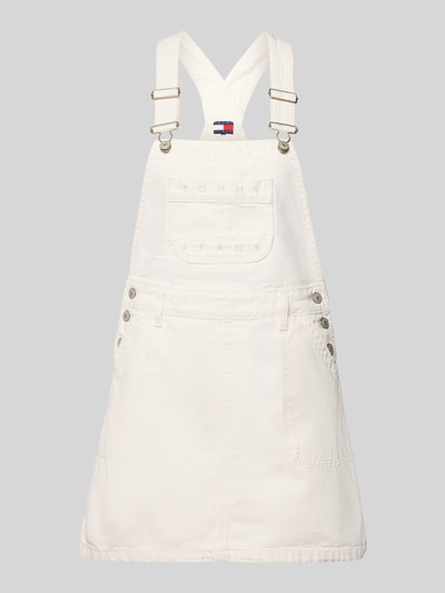 Produktfoto, Leicht ausgestelltes Jeanskleid aus reiner Baumwolle von Tommy Jeans in heller Denim-Optik mit Label-Stitching-Applikation und Brusttasche