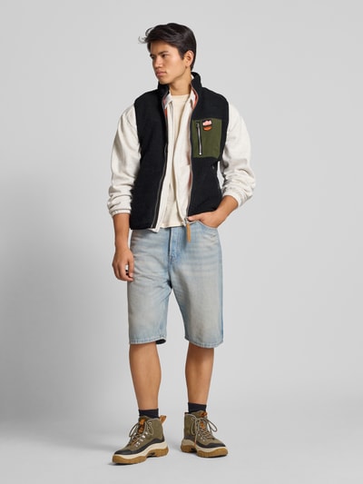 Superdry Fleecegilet met ritszakken en opstaande kraag Zwart - 1