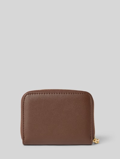 Seidenfelt Portemonnaie mit Label-Prägung Modell 'YLVA' Dunkelbraun 2