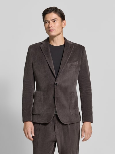 Zuitable Slim Fit Sakko aus Baumwoll-Mix in Cord-Optik Modell 'Nick' Dunkelbraun 4