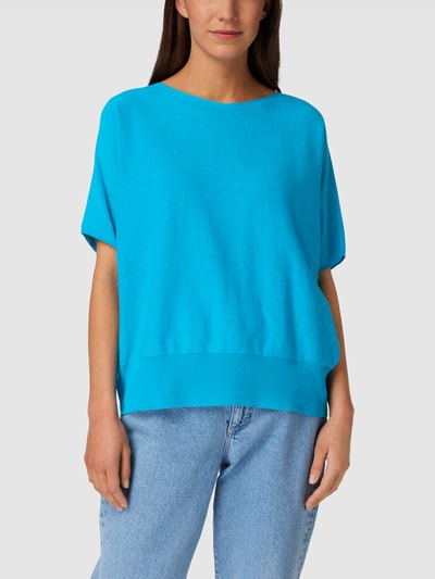 Drykorn Oversized T-shirt in gebreide look, model 'SOMELI' Oceaanblauw - 4
