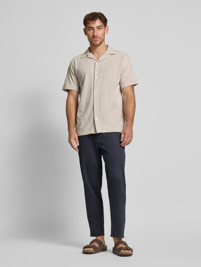 Lindbergh Relaxed fit vrijetijdsoverhemd met reverskraag Offwhite - 1