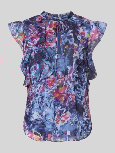 Lauren Ralph Lauren Regular Fit Bluse mit Volants Modell 'PERLETTE' Bleu Melange 2