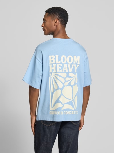 Casual Friday Relaxed Fit T-Shirt mit Statement-Print Modell 'RUDE' Hellblau 5