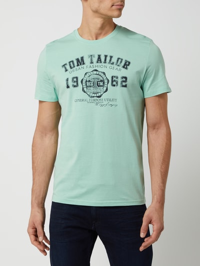 Tom Tailor T-shirt z bawełny Miętowy 4