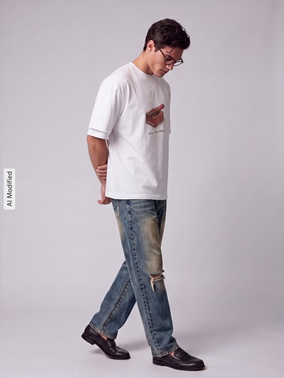 Don´t Waste Culture Regular Fit T-Shirt aus reiner Baumwolle Modell 'NOMI' Offwhite 1