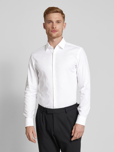 HUGO Slim Fit Business-Hemd mit Kentkragen Modell 'Kenno' Weiss 4