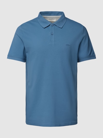 s.Oliver RED LABEL Poloshirt in unifarbenem Design Hellblau 2