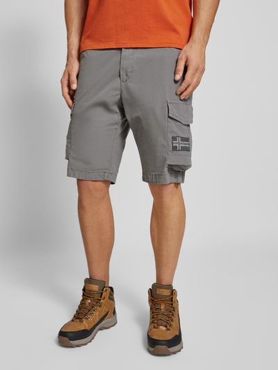 Napapijri Regular Fit Cargoshorts mit Label-Patch Modell 'HORTON' Mittelgrau 4