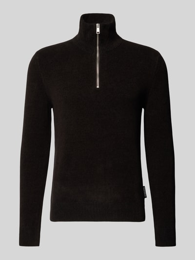 Marc O'Polo Regular fit schipperstrui van een mix van katoen en scheerwol Donkerbruin - 2