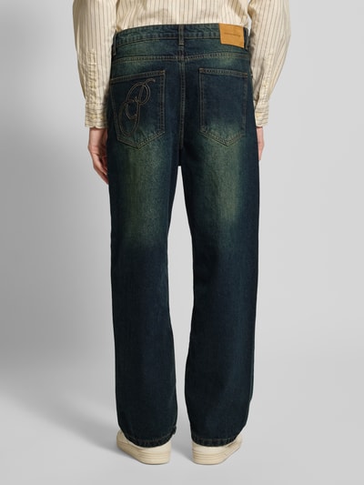 PROHIBITED Wide fit jeans met steekzakken, model 'Haven' Jeansblauw - 5