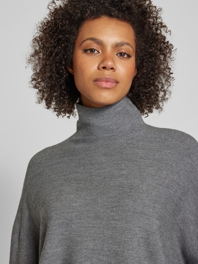 Drykorn Oversized gebreide pullover met opstaande kraag, model 'LIORA' Middengrijs gemêleerd - 3