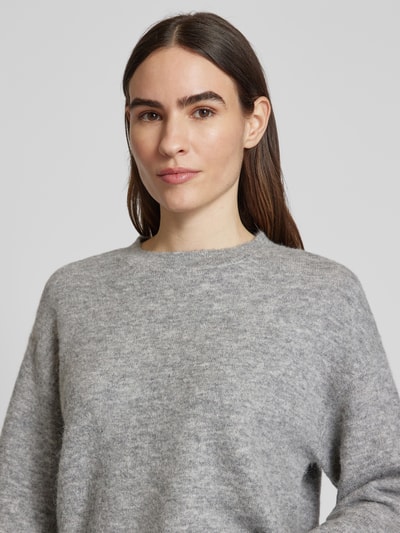 Christian Berg Woman Oversized Strickpullover mit Rundhalsausschnitt Mittelgrau Melange 3