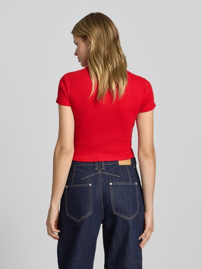 Hugo Blue T-shirt o kroju slim fit z mieszanki bawełny model ‘BABY TEE_B’ Wiśniowy 5