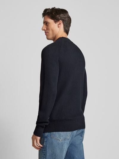 Casual Friday Gebreide pullover met ribboorden, model 'Kristian' Marineblauw - 5