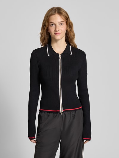 FILA Slim fit gebreid jack met tweewegsritssluiting, model 'SIMONTE' Zwart - 4