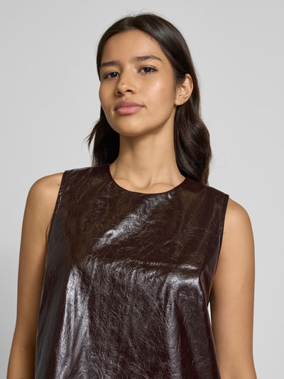 Stefanel Minikleid in Leder-Optik Dunkelbraun 3
