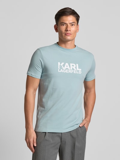 Karl Lagerfeld T-Shirt mit Label-Print Hellblau 4