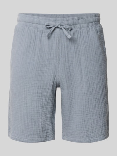 Productfoto, lichtblauwe Shorts met elastische tailleband, katoen met structuur, regular fit, model 'JAIDEN PATRAS' van Jack & Jones