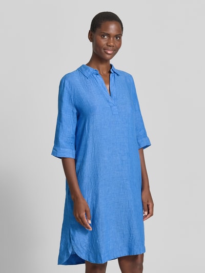 0039 Italy Knielanges Leinenkleid Modell 'DERRY' Bleu 4