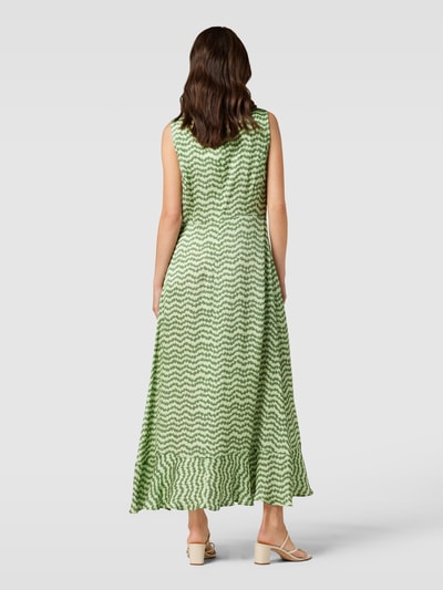 Cinque Midi-jurk van viscose met all-over motief, model 'CIILENIE' Groen - 5