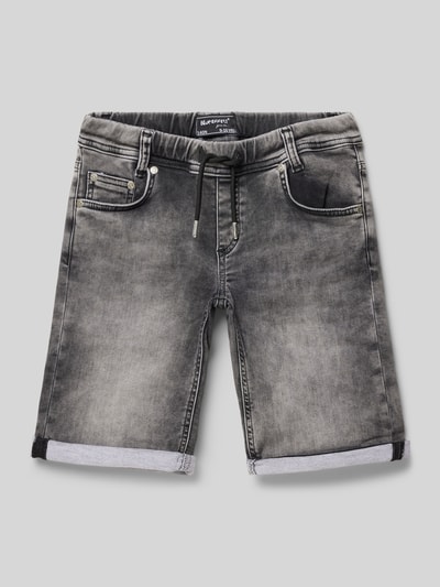 Blue Effect Relaxed Fit Jeansshorts mit Label-Patch Black 1